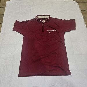 Franco Baressi Red/Burgundy Polo with White Trim. Sz M
